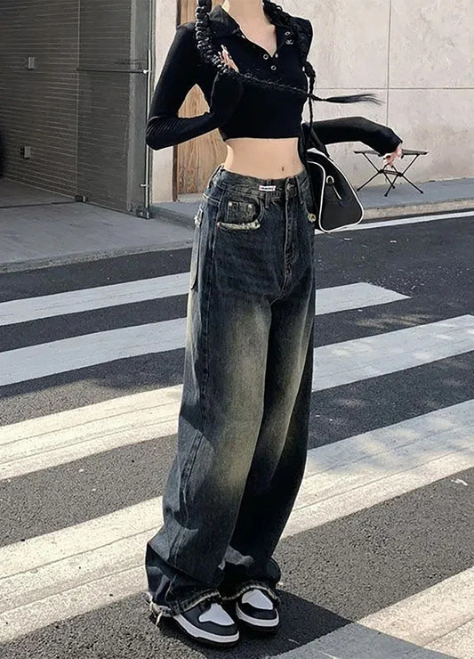 Retro Loose Wide Leg High Jeans