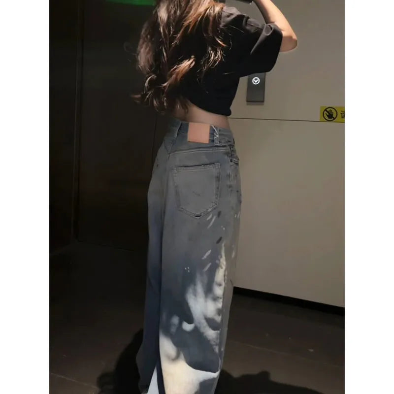 Vintage Waist Faded Jeans