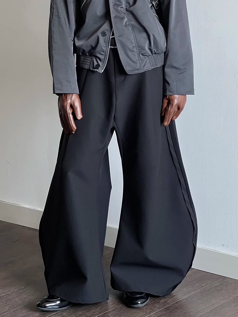 Black Pleated Wide Leg Pants