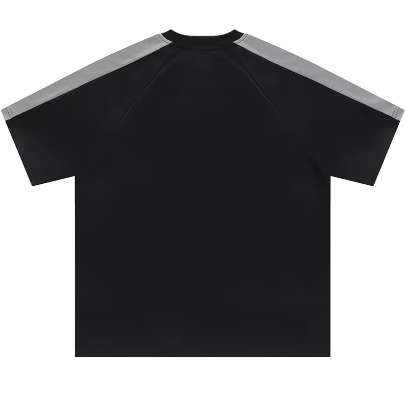 Retro Patchwork Hip Hop Letter T-Shirt