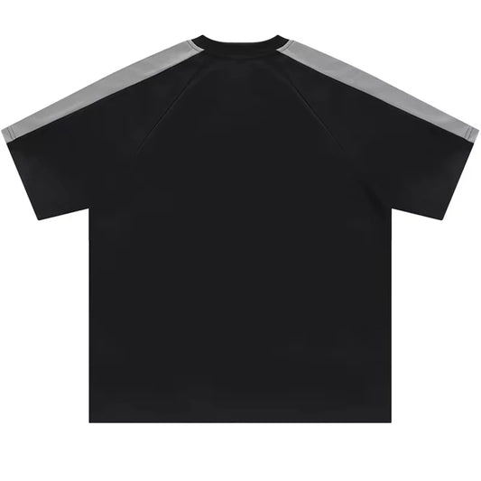 Retro Patchwork Hip Hop Letter T-Shirt