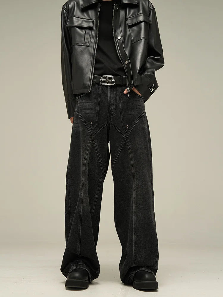 Vintage American Style Baggy Wide Jeans