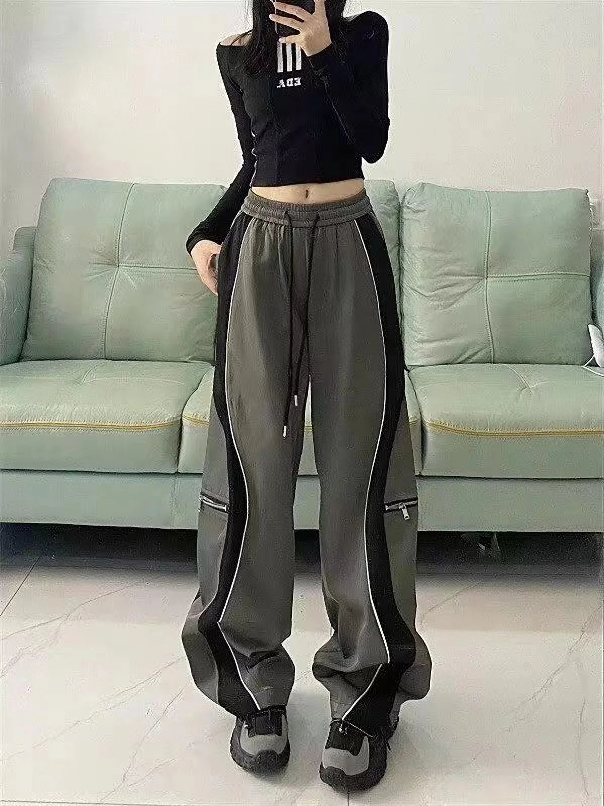 Baggy Straight Leg Y2K Trousers Pants