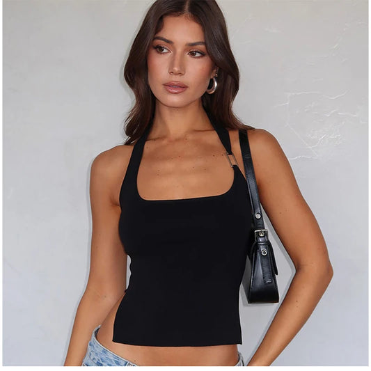 Vintage Black Sleeveless Aesthetic Corset