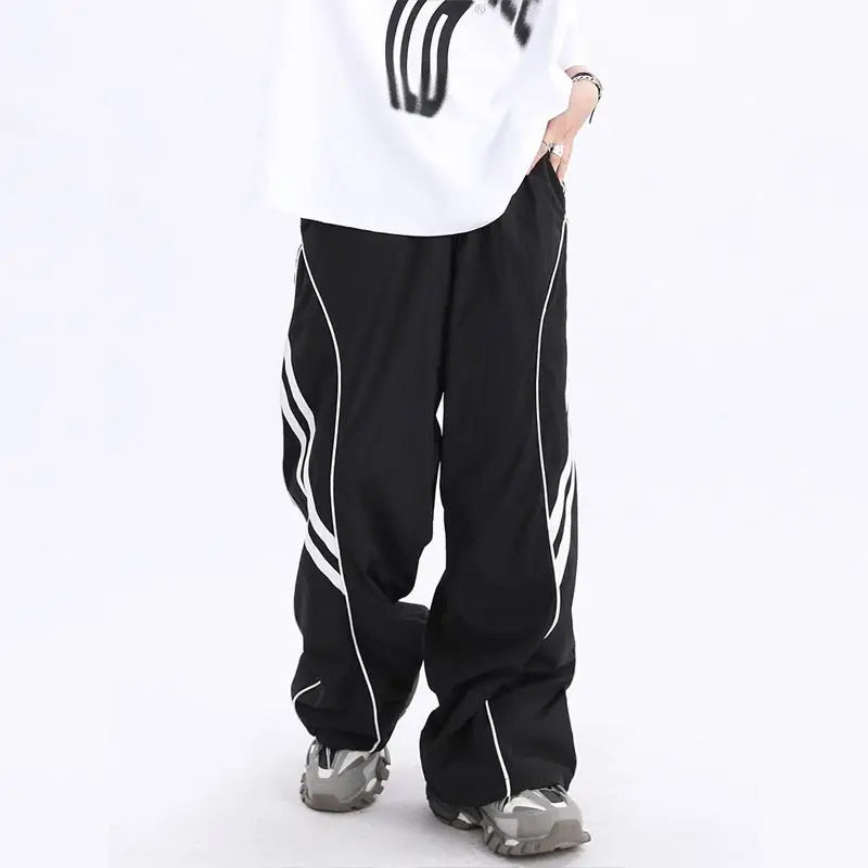 Elegant Slim Fit Stripe Wide Pants