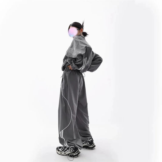 Grey Loose Sports Jacket and Pants