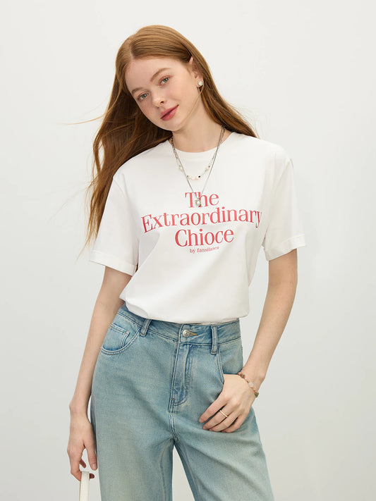 Stylish Letter Print Casual T-Shirt