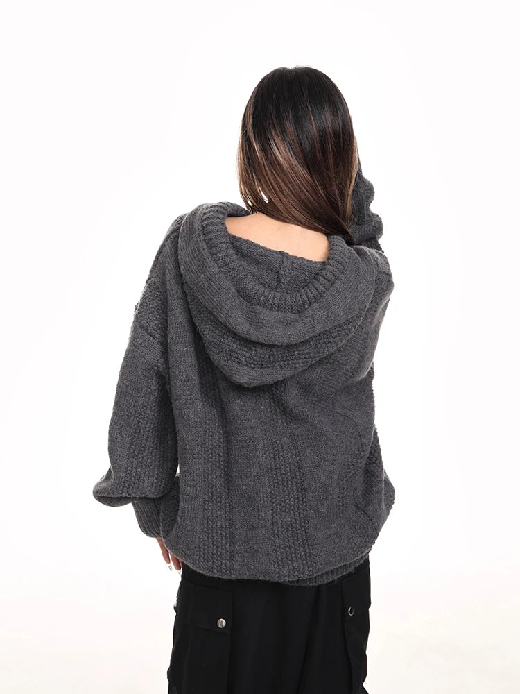 Cozy Button-Up Hooded Sweater Pullover