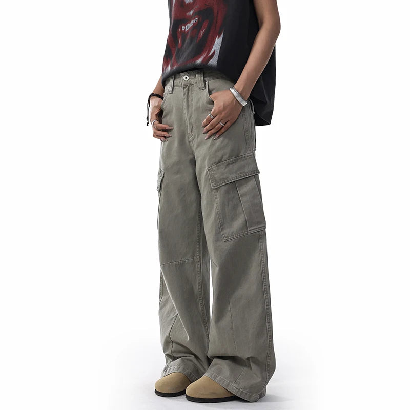 Loose Casual Pure Cotton Cargo Pants