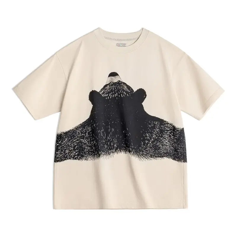 Oversized Bear Print Short Sleeve T-Shirt