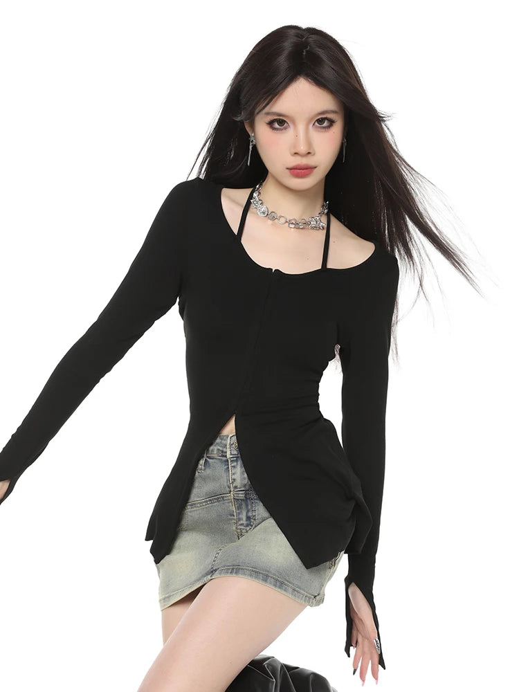 Sexy Retro Black Aesthetic Pullover Sweater