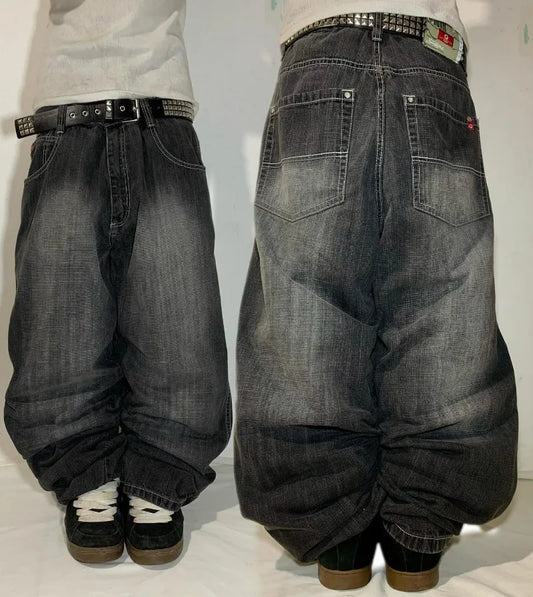 Vintage Black High Waist Wide Jeans