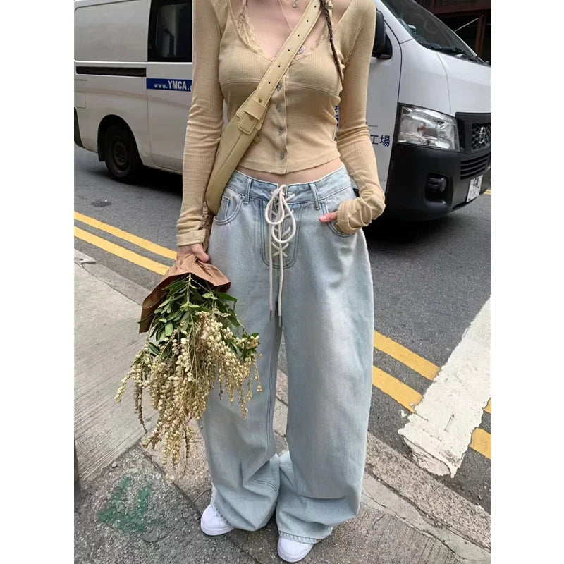Vintage American High Waist Wide Jeans