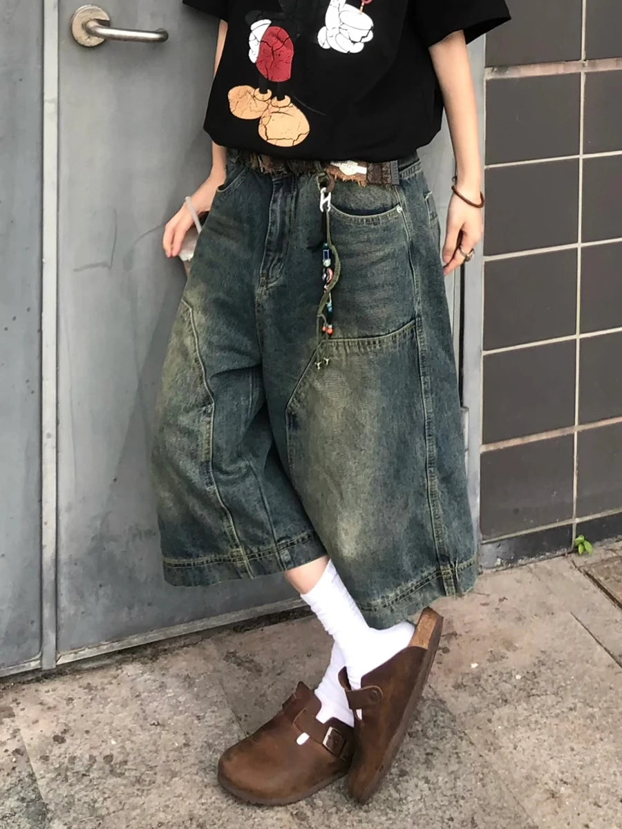 Vintage Summer High Waist Wide Jeans