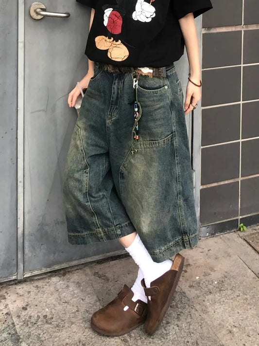 Vintage Summer High Waist Wide Jeans