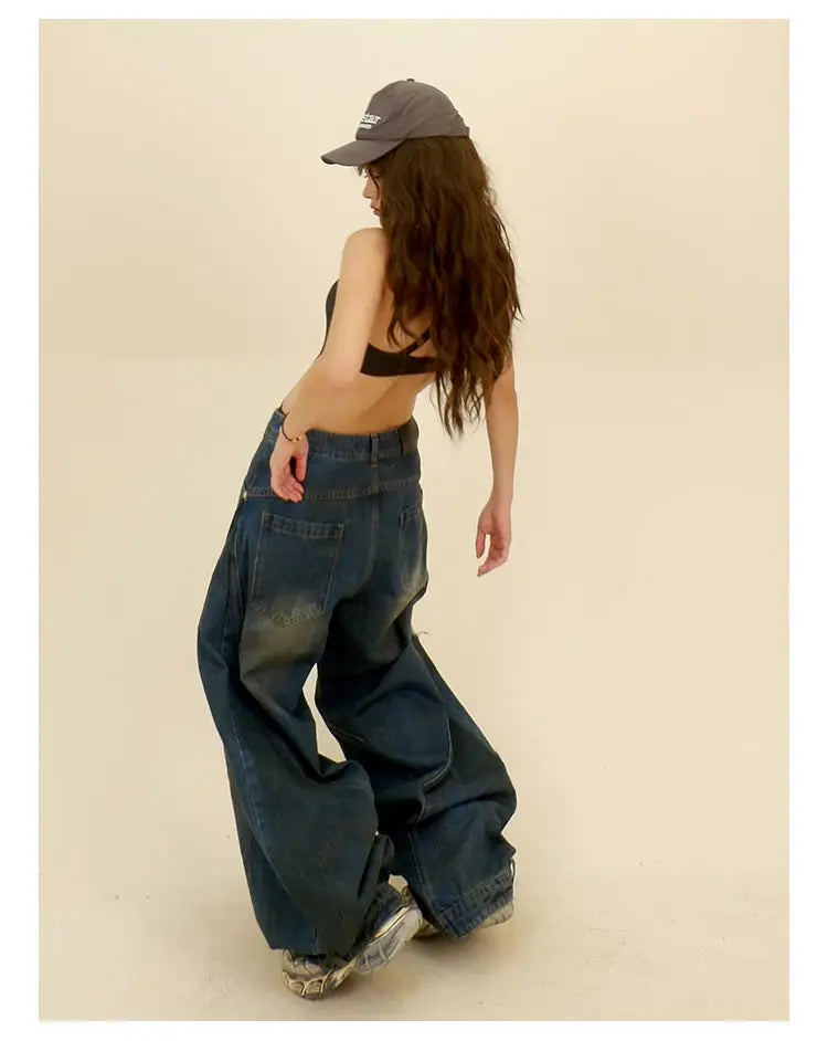 Trendy Loose Retro Wide Leg Jeans