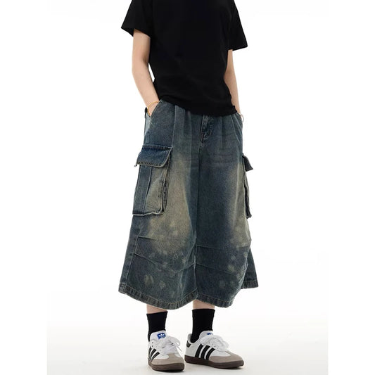 Vintage American Washed Workwear Denim Shorts