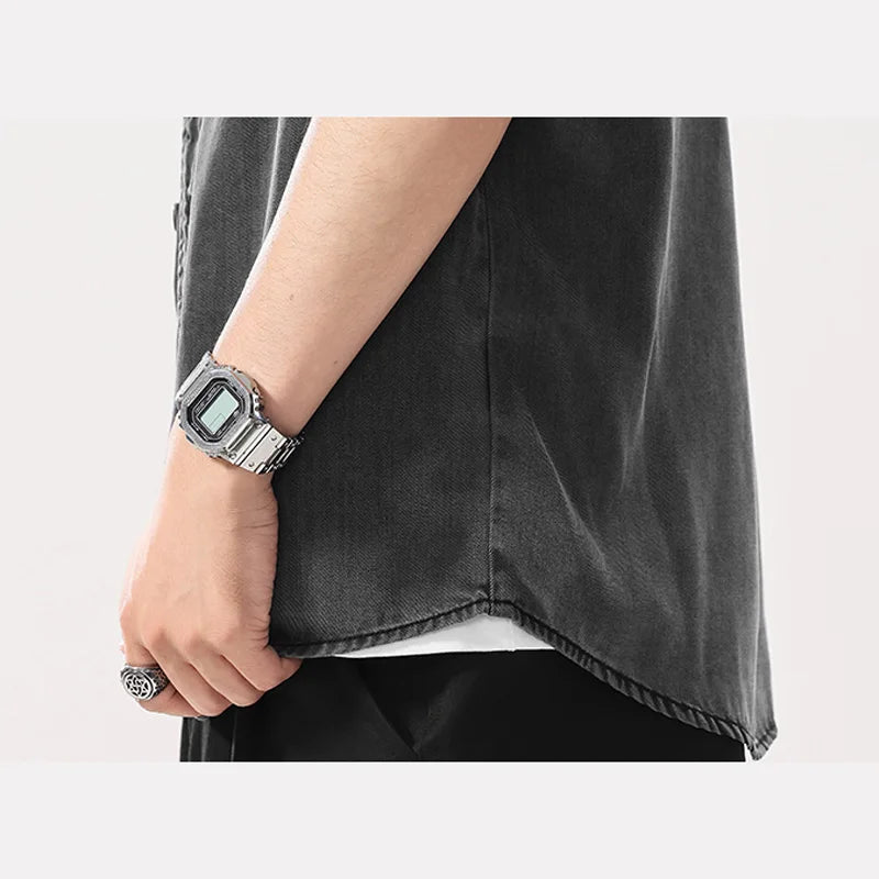 Lightweight Lyocell Denim Short Sleeve Shirt