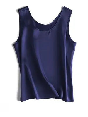 Luxurious Silk Chic O-Neck Tank T-Shirt