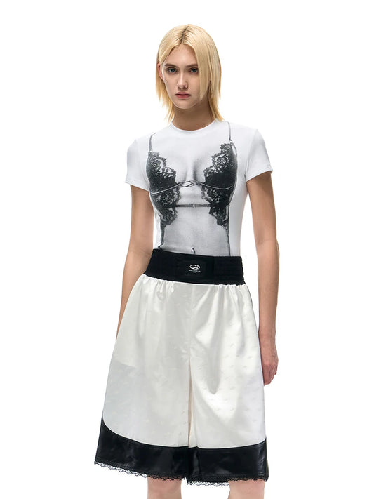 Sexy Slim Fit Print Crop T-Shirt