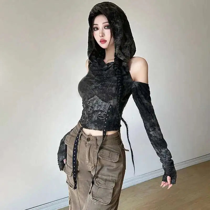 Sexy Summer Hooded Long Sleeve T-Shirt