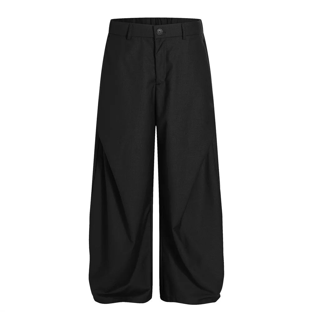 Retro Pleated Scimitar Suit Pants
