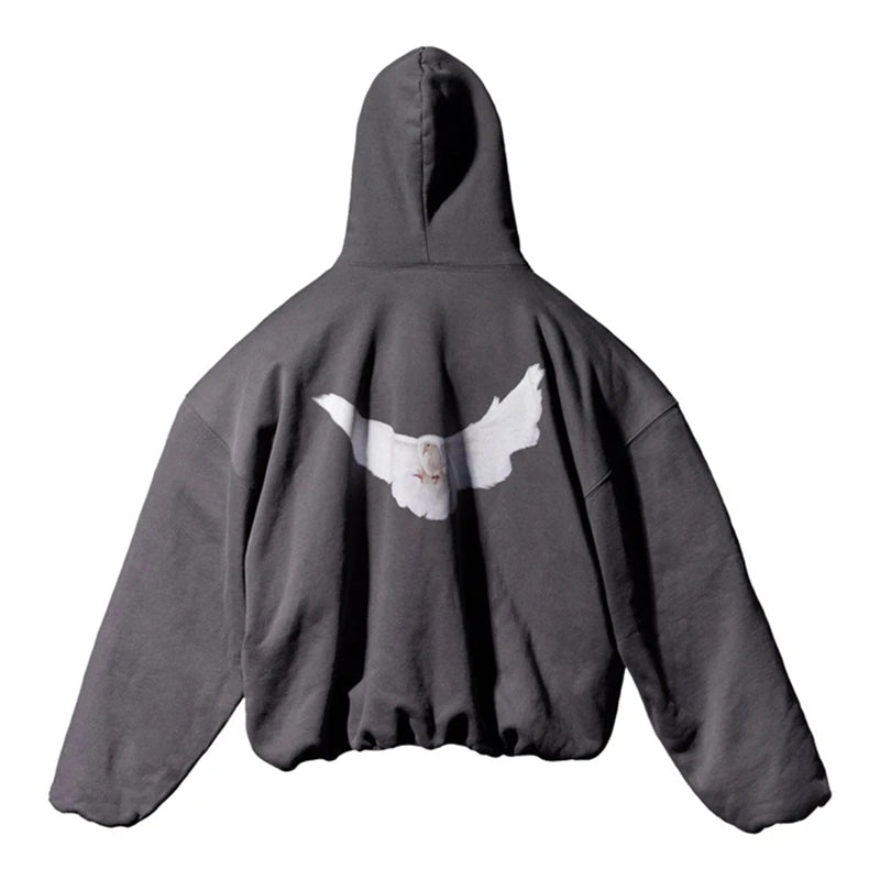 Oversized High Quality Dove Print Hoodie
