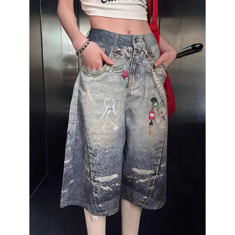 American Summer Wide Leg High Jorts