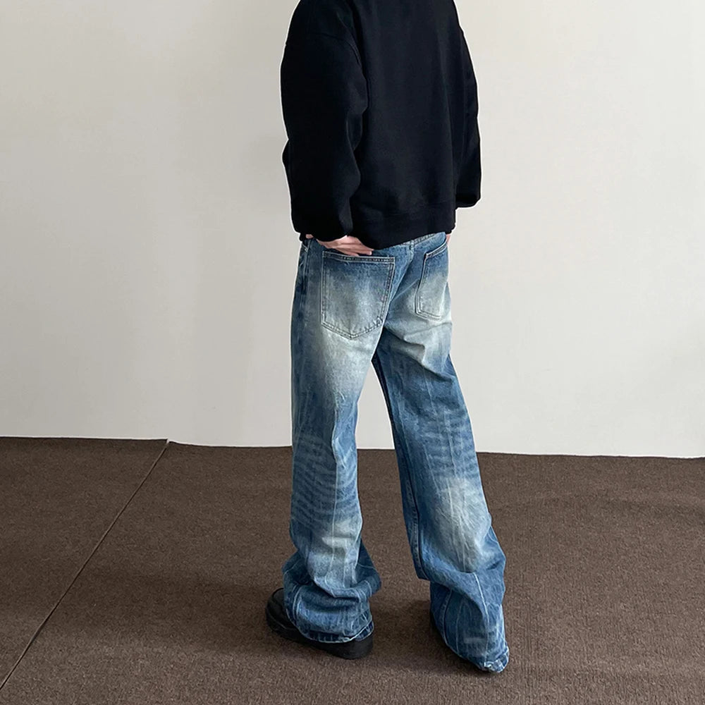 Distressed Baggy Blue Jeans Trousers Jeans
