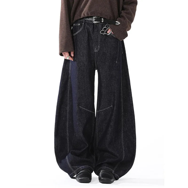 Retro Oversize Ripped Denim Jeans