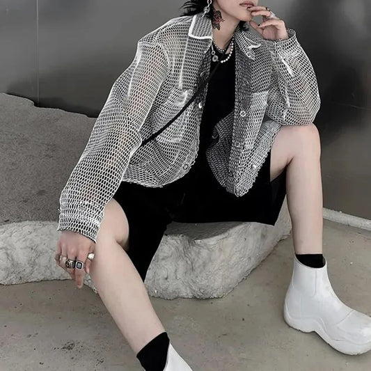 Oversized Mesh Casual Shirt