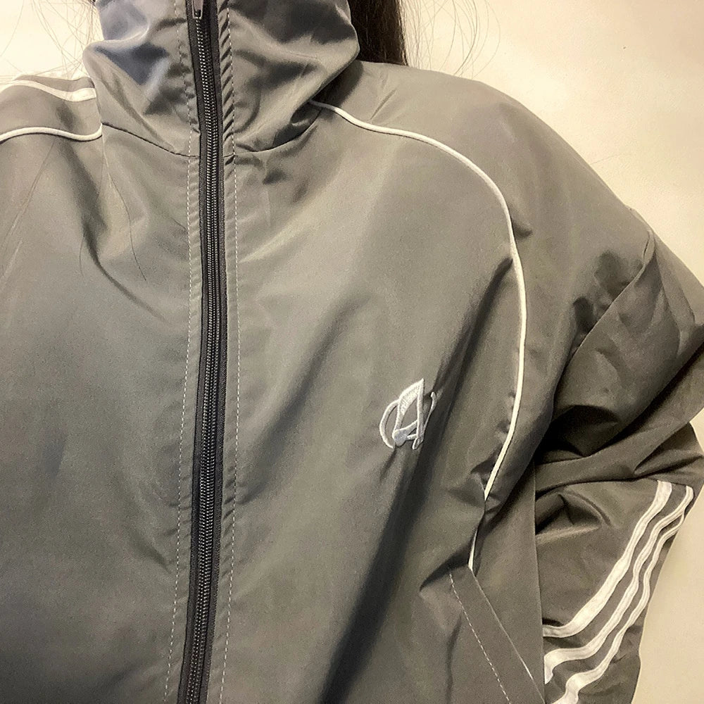 Grey Loose Sports Jacket and Pants