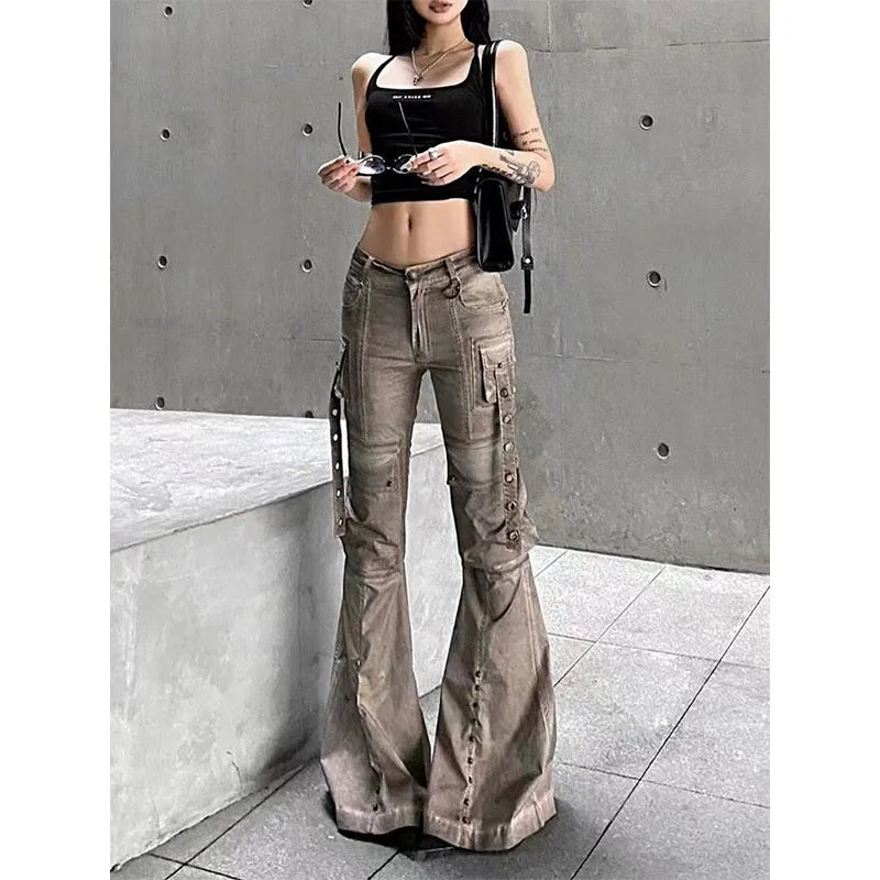 Vintage Loose Fit Khaki Denim Jeans
