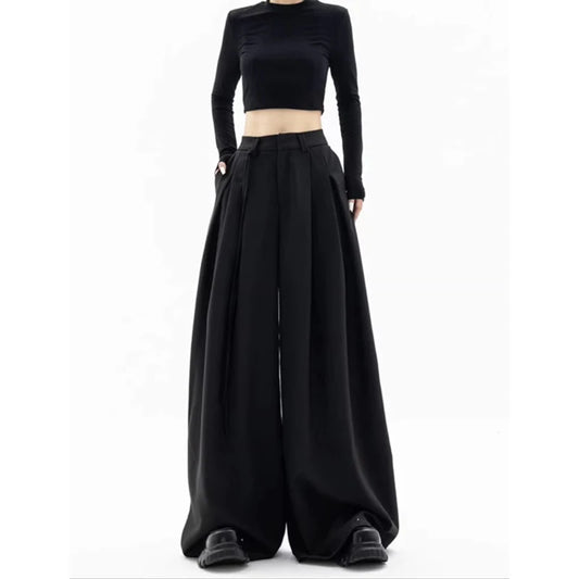 Vintage Gothic Black High Waist Pants