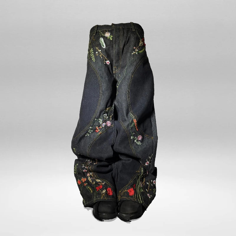 Blossom Floral Baggy Jeans Retro