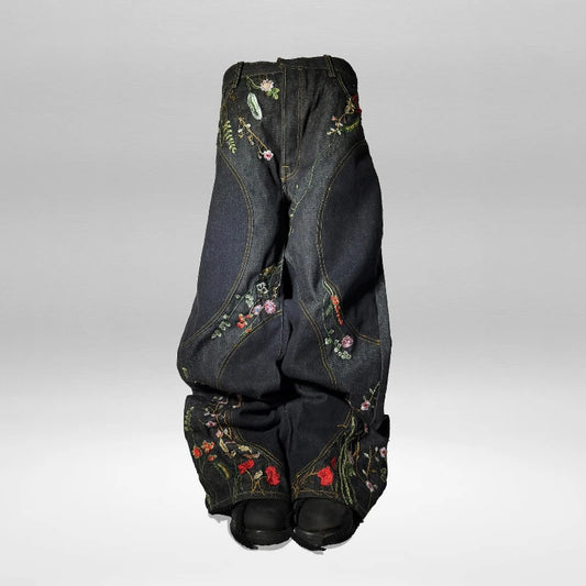 Blossom Floral Baggy Jeans Retro