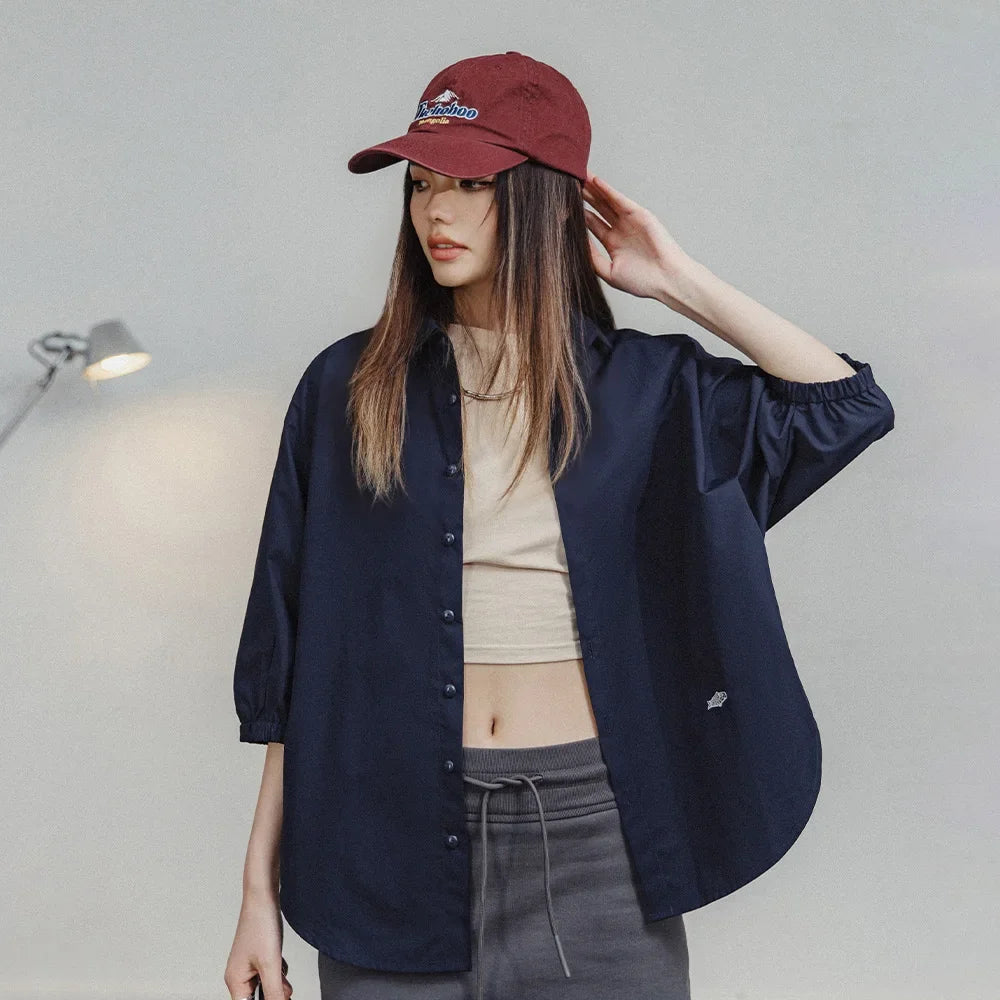 Breathable Loose Batwing Stand Collar Shirt