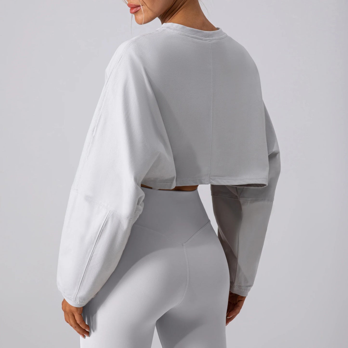 Breathable Long Sleeve Sports Crop T-Shirt