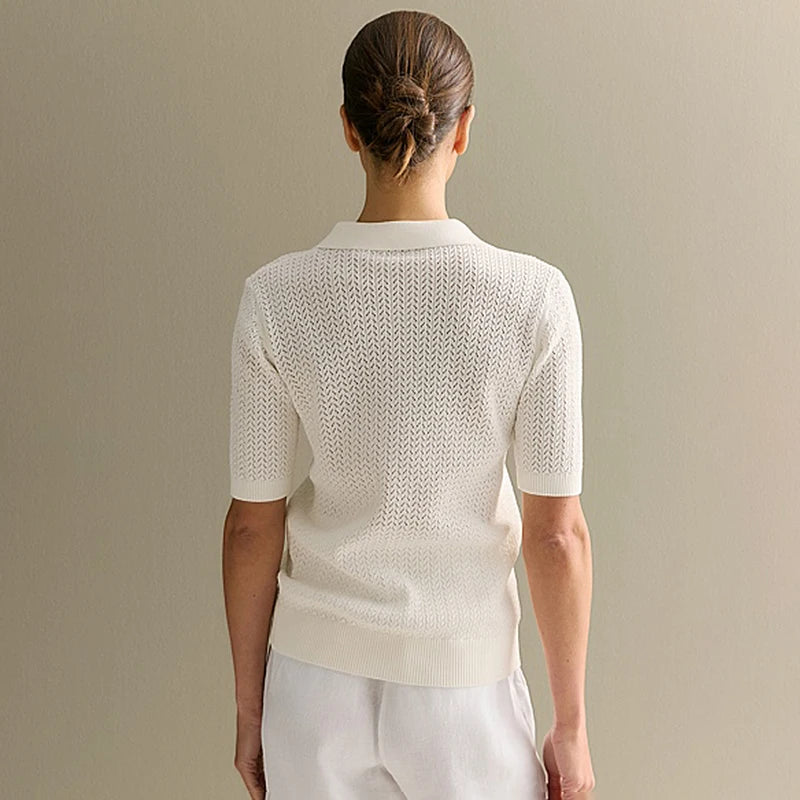 Modern Loose Knit Short Sleeve T-Shirt