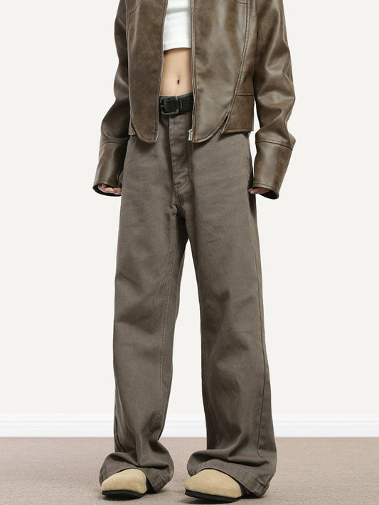 Retro Vintage High Waist Brown Jeans