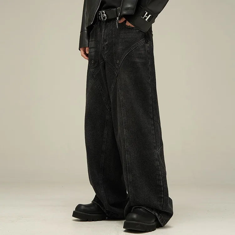 Vintage American Style Baggy Wide Jeans