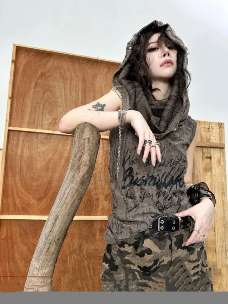 Pearl Button Print Hollow Out T-Shirt