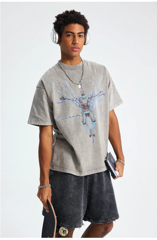 Retro Vintage Washed Oversized Goth T-Shirt