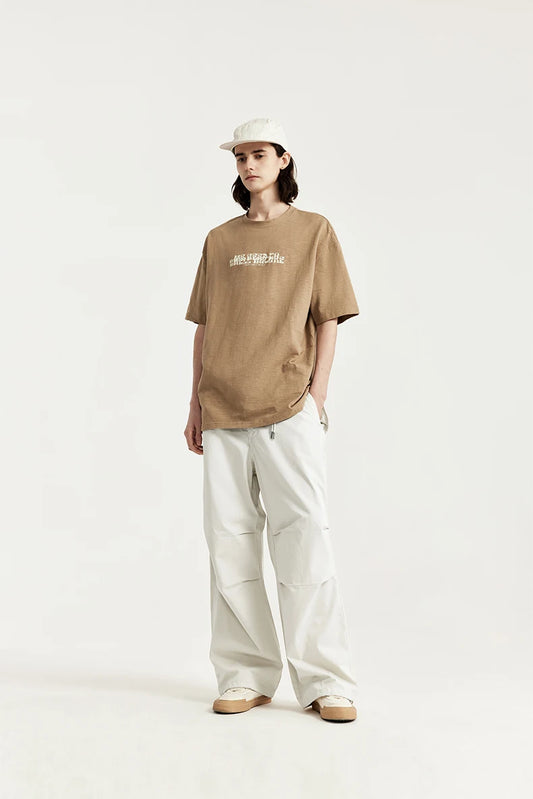 Elastic Waist Baggy Parachute Cargo Pants