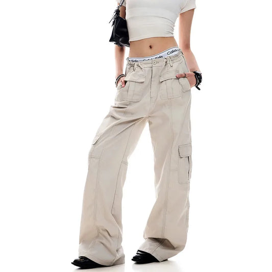 Vintage White Baggy Jeans Wide Jeans