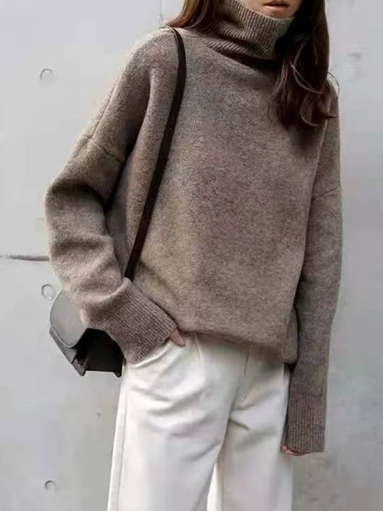 Cozy Oversize Knitted Turtleneck Sweater