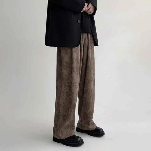 Floral Vintage Khaki Straight Pants