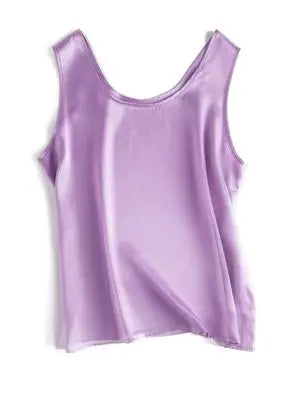 Luxurious Silk Chic O-Neck Tank T-Shirt