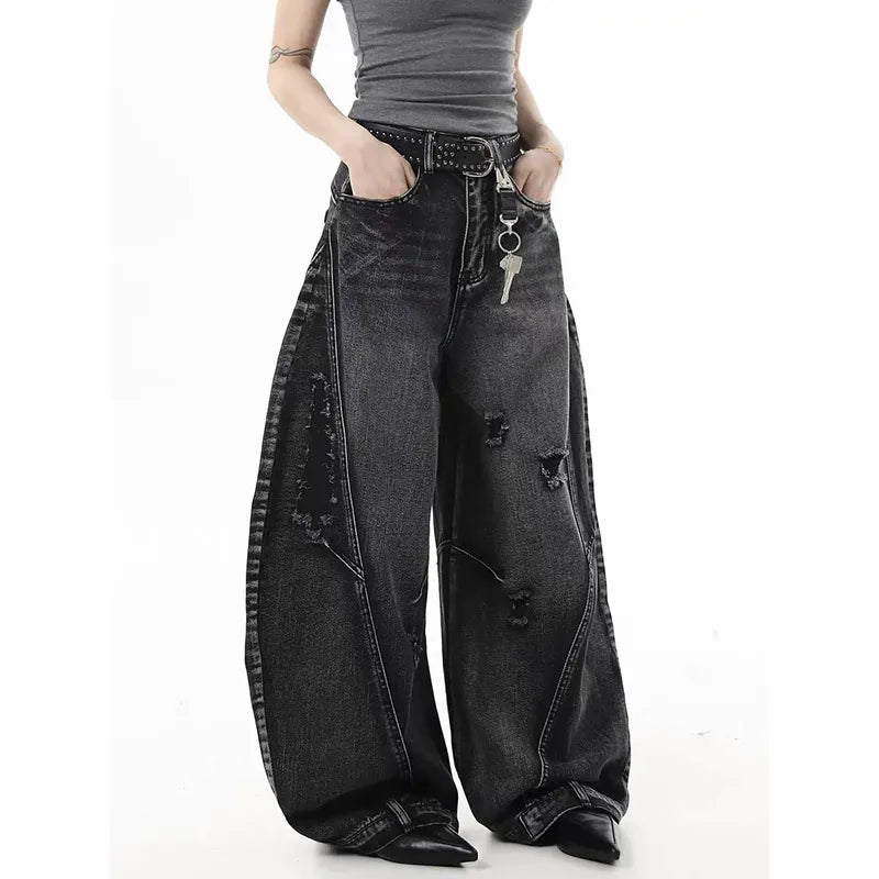Vintage Black Baggy High Waisted Jeans