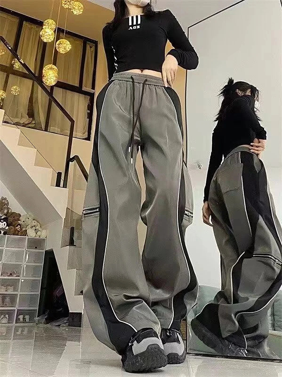 Baggy Straight Leg Y2K Trousers Pants